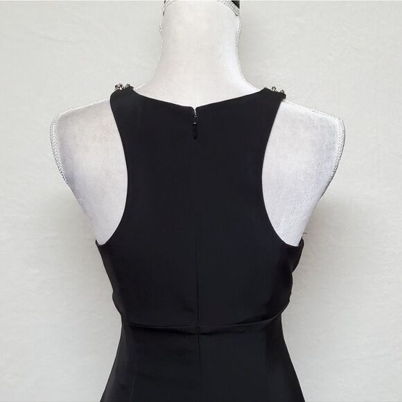 VINTAGE Express Black Beaded Crystal Racerback Sheath Cocktail Dress Statement - Picture 12 of 15